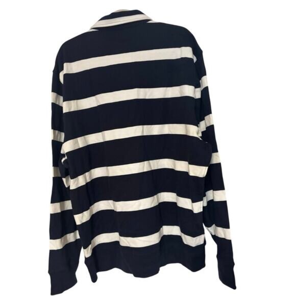 NWT J.Crew Striped Rugby Pullover Sweatshirt Navy White Size XXL - Picture 5 of 6